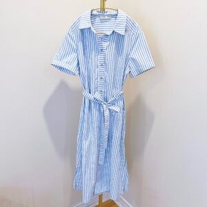 MIXXO blue and white stripes midi dress